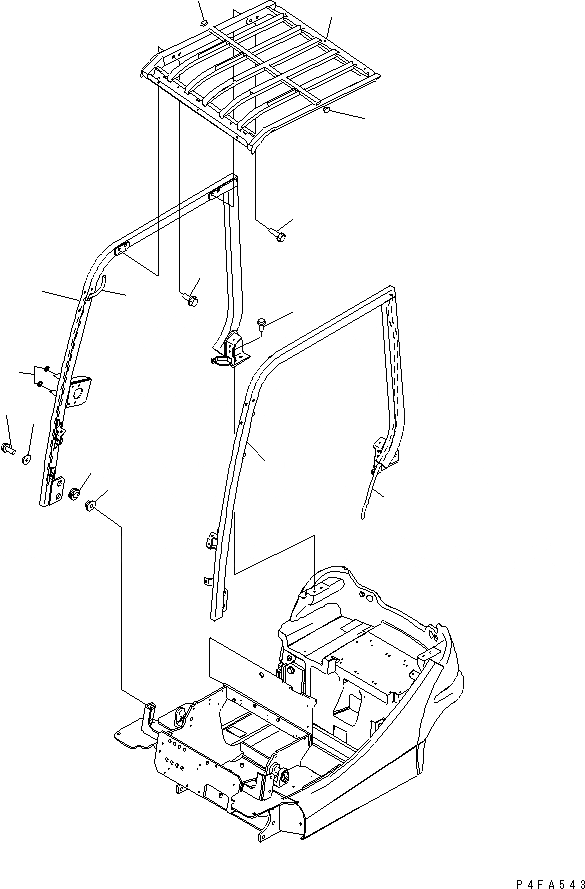 Схема запчастей Komatsu FB20MF-12-A - ВЕРХН. ЗАЩИТА (ДЛЯ CONВЕНТИЛЯТОРIONAL РЫЧАГ (LAYOUT)) ЧАСТИ КОРПУСА И КАБИНА ОПЕРАТОРА