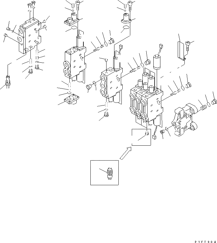Схема запчастей Komatsu FB20MF-12 - УПРАВЛЯЮЩ. КЛАПАН (ВНУТР. ЧАСТИ) (ДЛЯ ПРОПОРЦИОНАЛЬН. СОЛЕНОИДНЫЙ КЛАПАН) ГИДРАВЛИКА