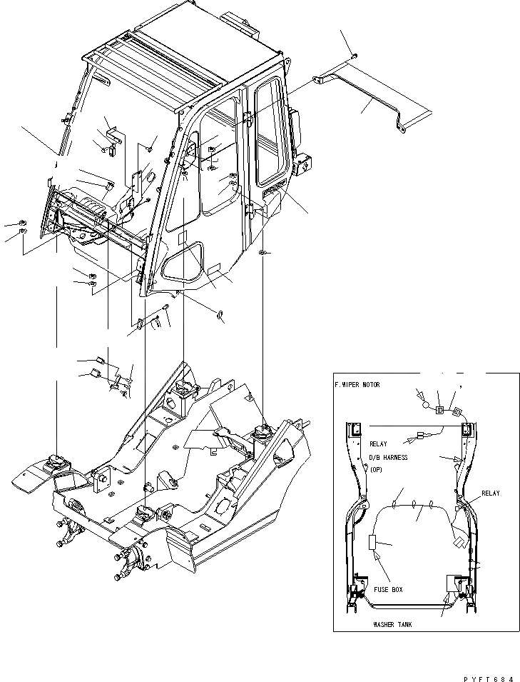 Схема запчастей Komatsu FD10-18-20 - СТАЛЬНАЯ КАБИНАIN(№-899) ЧАСТИ КОРПУСА И КАБИНА ОПЕРАТОРА