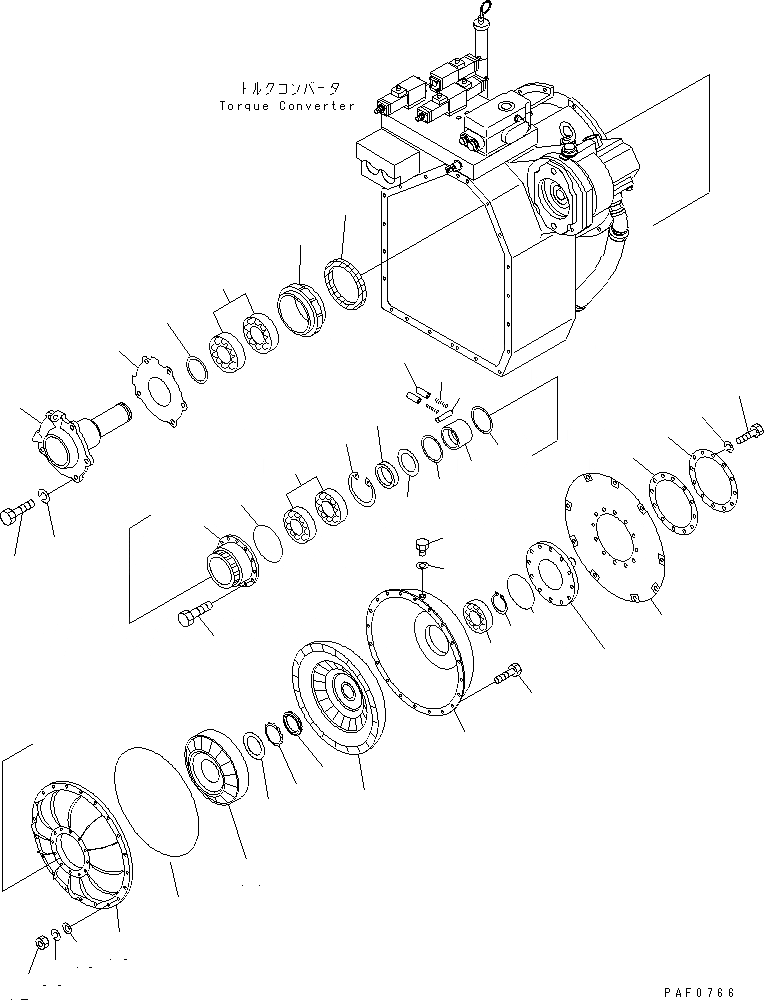 Схема запчастей Komatsu FD100-6-DM - ГИДРОТРАНСФОРМАТОР (/) (ВЕДУЩ. ВАЛ) СИЛОВАЯ ПЕРЕДАЧА И ПЕРЕДНИЙ МОСТ