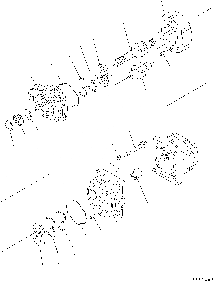 Схема запчастей Komatsu FD100-6-DM - ГИДР. НАСОС. (ВНУТР. ЧАСТИ) (/) ГИДРАВЛИКА