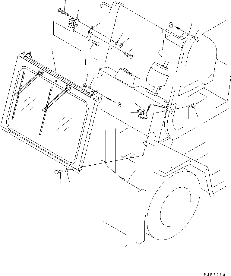 Схема запчастей Komatsu FD100-8 - ПЕРЕДН. ОКНА (С ДВОРНИКИ) ЧАСТИ КОРПУСА И КАБИНА ОПЕРАТОРА