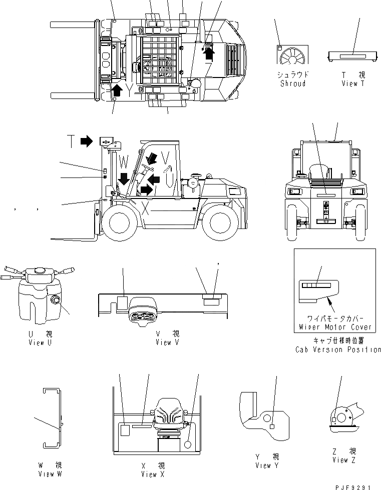 Схема запчастей Komatsu FD100-8 - МАРКИРОВКА (РОССИЯ) МАРКИРОВКА