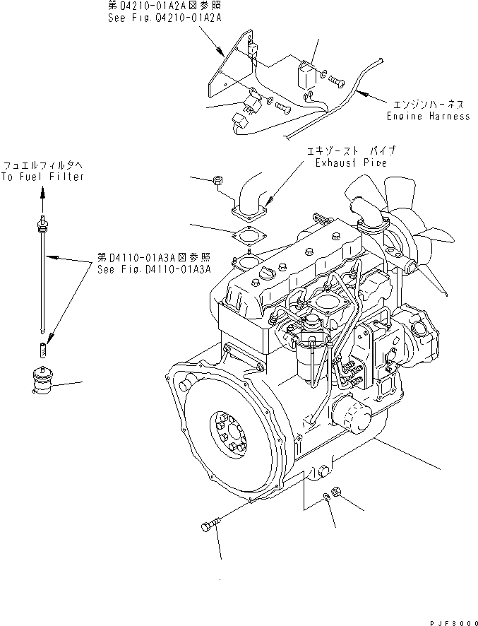 Схема запчастей Komatsu FD10 - ДВИГАТЕЛЬ БЛОК И СИЛОВАЯ ПЕРЕДАЧА КОМПОНЕНТЫ (СУХ. МУФТА И ГИДРОТРАНСФОРМАТОР СПЕЦ-Я.)(№-) КОМПОНЕНТЫ ДВИГАТЕЛЯ