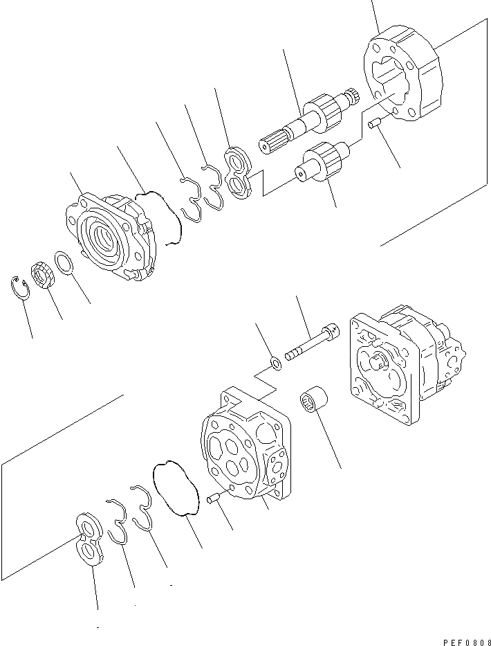 Схема запчастей Komatsu FD115-6 - ГИДР. НАСОС. (ВНУТР. ЧАСТИ) (/) ГИДРАВЛИКА