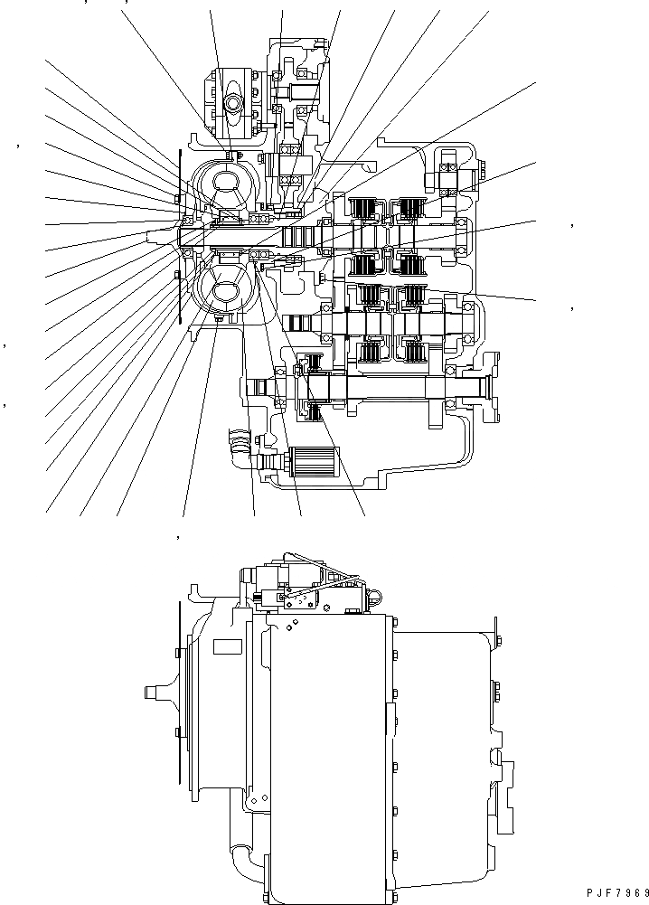 Схема запчастей Komatsu FD115-7 - ТРАНСМИССИЯ (/9) (ГИДРОТРАНСФОРМАТОР TURBINE) (ВОЗД. ТОРМОЗ.) СИЛОВАЯ ПЕРЕДАЧА И ПЕРЕДНИЙ МОСТ