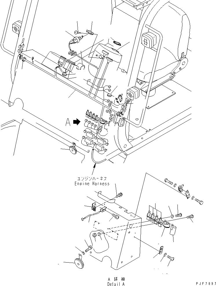 Схема запчастей Komatsu FD115-7 - ЭЛЕКТРИКА (ПРИБОРНАЯ ПАНЕЛЬ Э/ПРОВОДКА) (ГИДРАВЛ POWER ТОРМОЗ.)(№-7) ЭЛЕКТРИКА