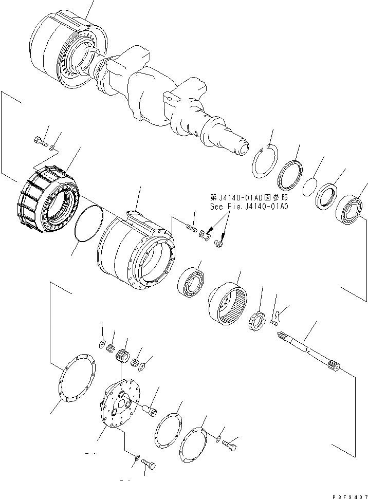 Схема запчастей Komatsu FD115-8 - ПРИВОД МОСТ (/) (ГИДРАВЛ POWER ТОРМОЗ.) СИЛОВАЯ ПЕРЕДАЧА И ПЕРЕДНИЙ МОСТ