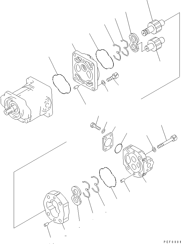 Схема запчастей Komatsu FD135-7 - ГИДР. НАСОС. (ВНУТР. ЧАСТИ) (ДЛЯ HYDRALULIC POWER ТОРМОЗ.) (/) ГИДРАВЛИКА