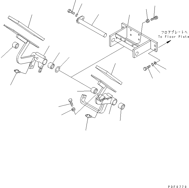 Схема запчастей Komatsu FD150E-6 - ПЕДАЛЬ ТОРМОЗА И ПЕДАЛЬ ТОЛЧКОВОГО РЕГУЛИР-Я (/) КОНТРОЛЬ ХОДА