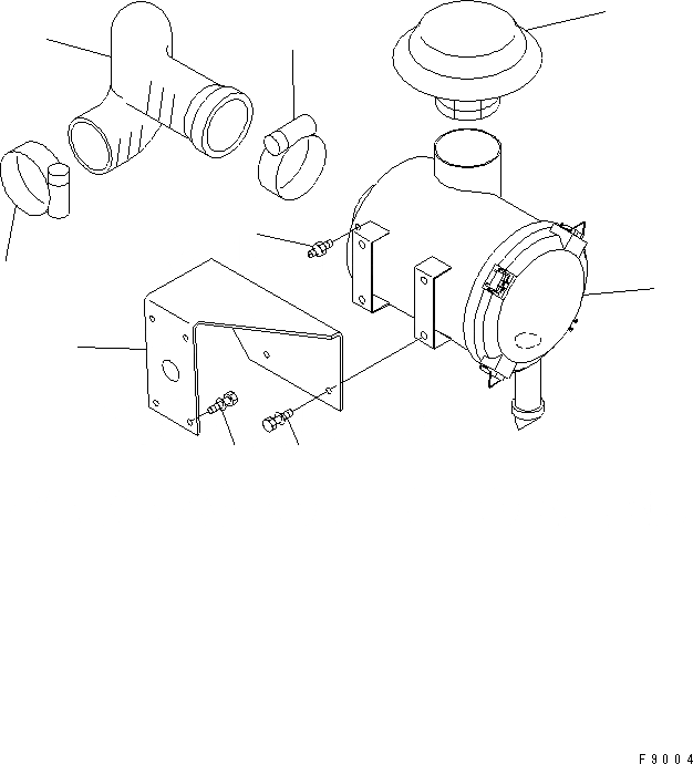 Схема запчастей Komatsu FD150E-8 - ВОЗДУХООЧИСТИТЕЛЬ КРЕПЛЕНИЕ КОМПОНЕНТЫ ДВИГАТЕЛЯ