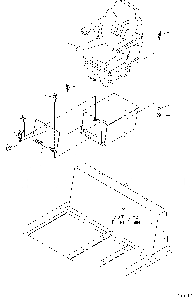 Схема запчастей Komatsu FD150E-8 - СИДЕНЬЕ ОПЕРАТОРА ЧАСТИ КОРПУСА И КАБИНА ОПЕРАТОРА
