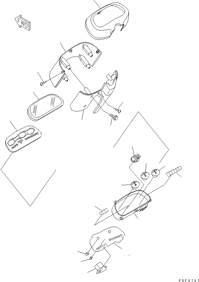 Схема запчастей Komatsu FD160E-6 - ПАНЕЛЬ МОНИТОРА ЧАСТИ КОРПУСА И КАБИНА ОПЕРАТОРА