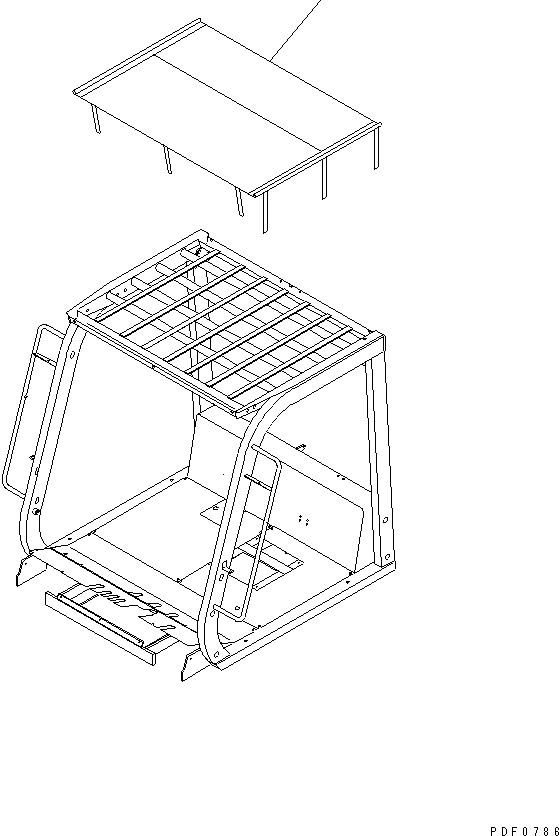 Схема запчастей Komatsu FD160E-7 - ВЕРХН. ЗАЩИТА COVER ЧАСТИ КОРПУСА И КАБИНА ОПЕРАТОРА