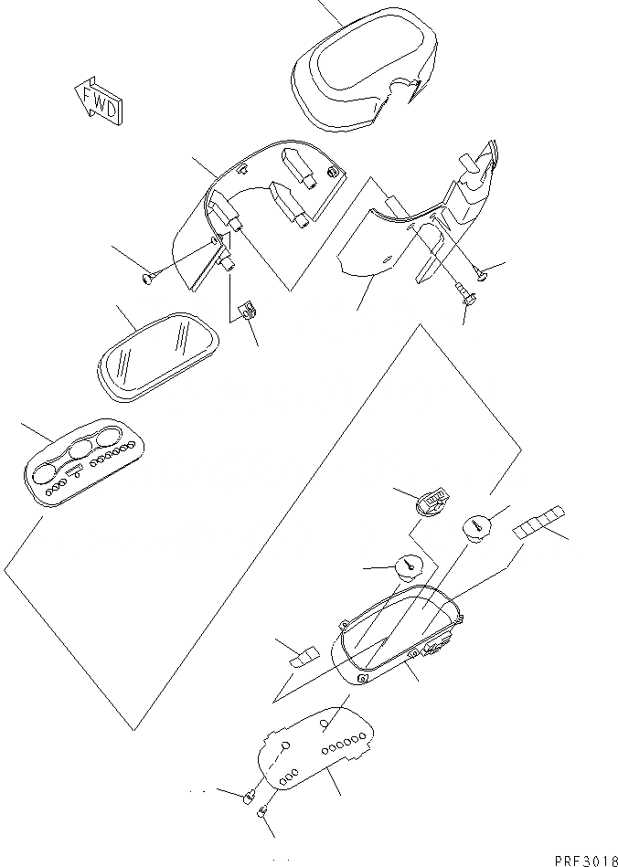 Схема запчастей Komatsu FD18-16 - METER ПАНЕЛЬ ЧАСТИ КОРПУСА И КАБИНА ОПЕРАТОРА