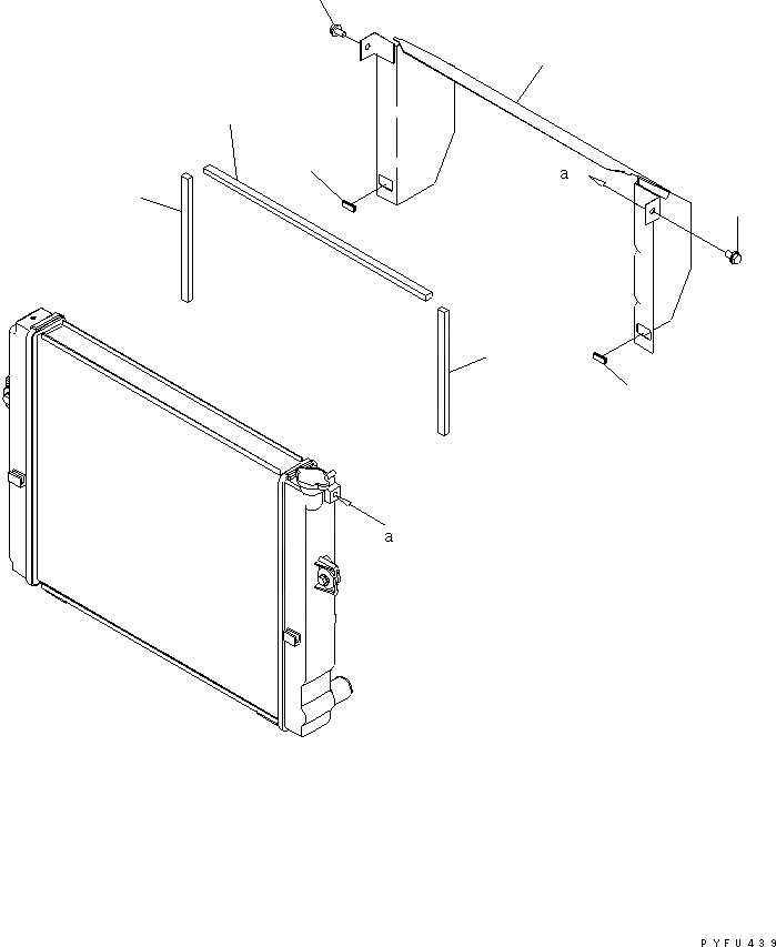 Схема запчастей Komatsu FD20 - BACK COVER СИСТЕМА ОХЛАЖДЕНИЯ