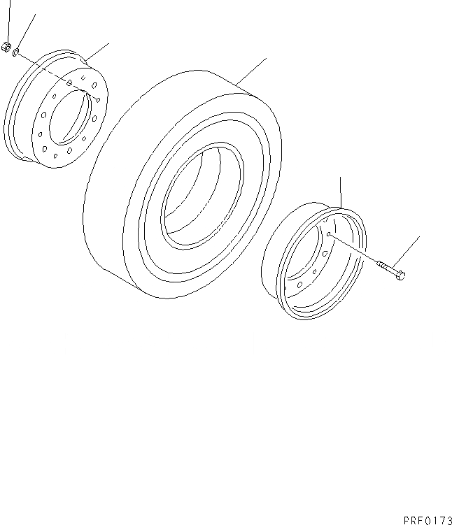 Схема запчастей Komatsu FD20 - ЗАДН. КОЛЕСА (.-9) (ELASTIC ПОДУШКИ) (J-LUG) ПЕРЕДН. И ЗАДН. КОЛЕСА