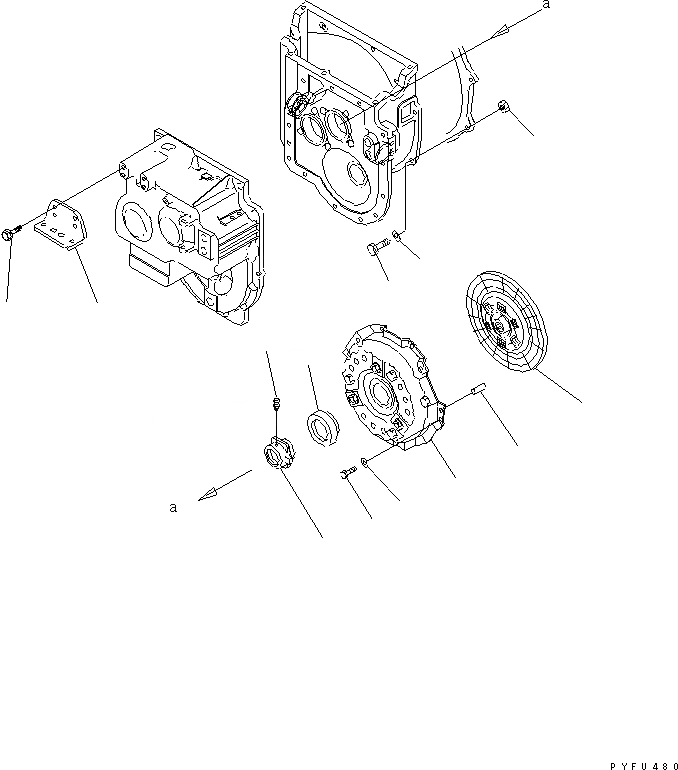 Схема запчастей Komatsu FD20 - ПРЯМОЙ ПРИВОД ТРАНСМИССИЯ (/) (ДЛЯ СУХ. МУФТА)(№7-) СИЛОВАЯ ПЕРЕДАЧА И ПЕРЕДНИЙ МОСТ