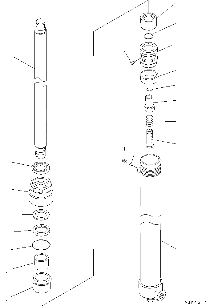 Схема запчастей Komatsu FD20H - ГИДРОЦИЛИНДР ПОДЪЕМА ВНУТР. ЧАСТИ (ЗАДН.)(ПРАВ.) МАЧТА