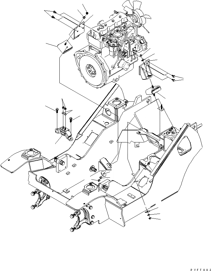 Схема запчастей Komatsu FD20N - КРЕПЛЕНИЕ ДВИГАТЕЛЯ КОМПОНЕНТЫ ДВИГАТЕЛЯ
