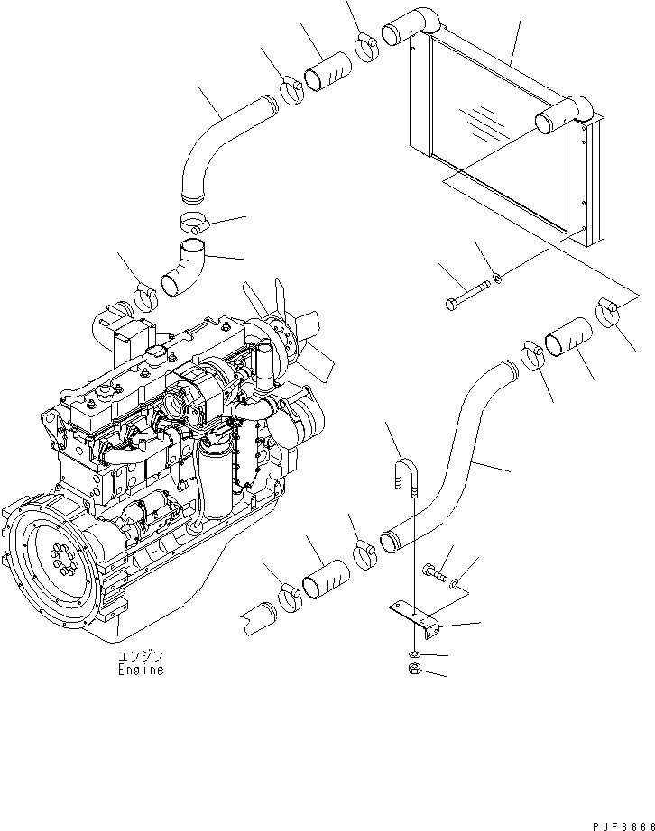 Схема запчастей Komatsu FD250Z-6 - ПОСЛЕОХЛАДИТЕЛЬ(№-) КОМПОНЕНТЫ ДВИГАТЕЛЯ