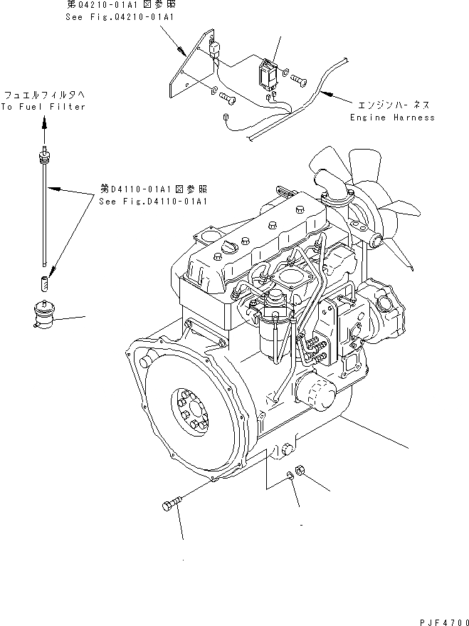 Схема запчастей Komatsu FD30-14-EC - ДВИГАТЕЛЬ БЛОК И СИЛОВАЯ ПЕРЕДАЧА КОМПОНЕНТЫ (СУХ. МУФТА И ГИДРОТРАНСФОРМАТОР СПЕЦ-Я.) КОМПОНЕНТЫ ДВИГАТЕЛЯ