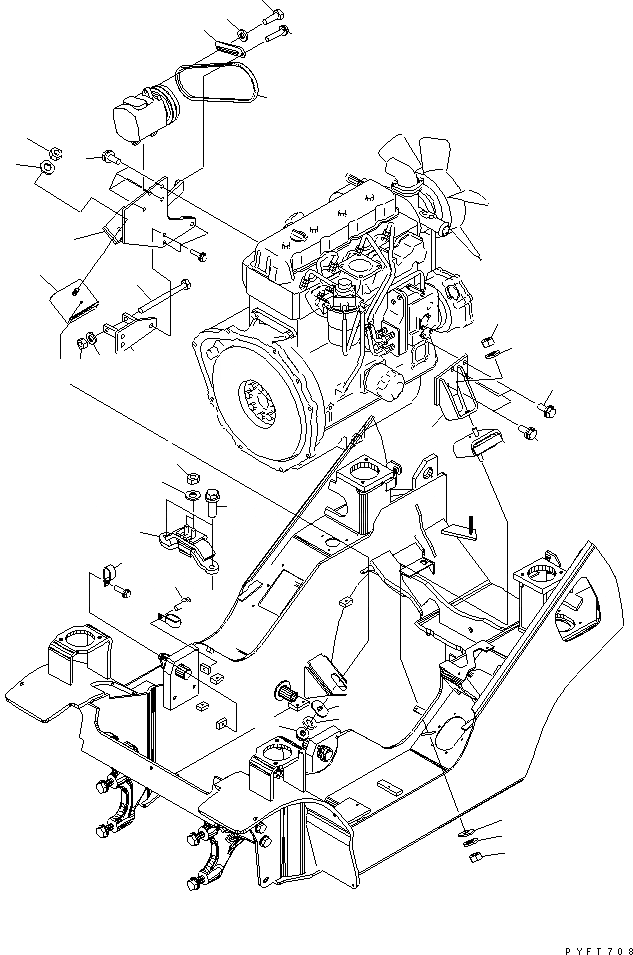 Схема запчастей Komatsu FD30-16 - КРЕПЛЕНИЕ ДВИГАТЕЛЯ (ДЛЯ СТАЛЬНАЯ КАБИНАIN С ОХЛАДИТЕЛЬ)(№7-77) КОМПОНЕНТЫ ДВИГАТЕЛЯ
