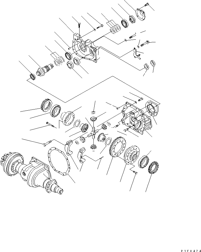 Схема запчастей Komatsu FD30-16 - ПРИВОД МОСТ (ДИФФЕРЕНЦ. ПРИВОД) (/) (С SPEED METER)(№7-) СИЛОВАЯ ПЕРЕДАЧА И ПЕРЕДНИЙ МОСТ