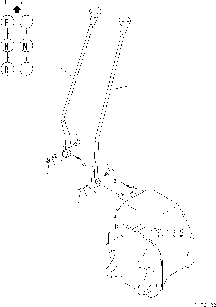 Схема запчастей Komatsu FD30J-12 - ТРАНСМИССИЯ SHIFT РЫЧАГ (A-ТИП) КОНТРОЛЬ ХОДА