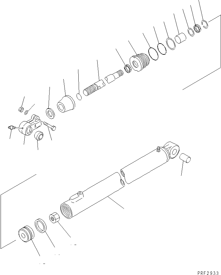 Схема запчастей Komatsu FD30J-12 - ЦИЛИНДР ПЕРЕКОСА (НАКЛОН. ANGLE Я/Я)(№-) ГИДРАВЛИКА