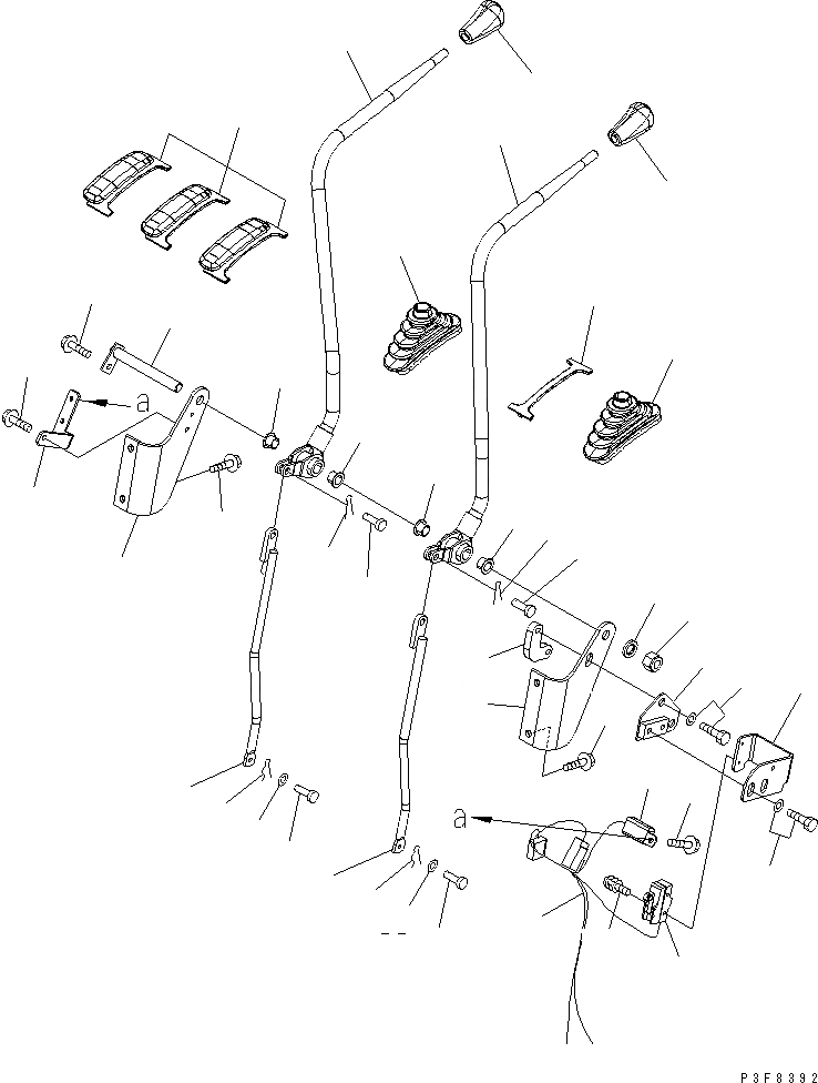 Схема запчастей Komatsu FD30N-16 - 2-Х СЕКЦИОНН. УПРАВЛЯЮЩ. КЛАПАН РЫЧАГ (ДЛЯ БЛОКИР. НАКЛОНА) ГИДРАВЛИКА