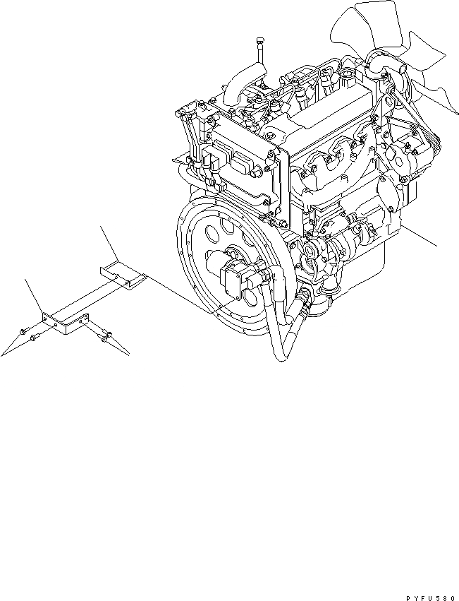 Схема запчастей Komatsu FD35 - ДВИГАТЕЛЬ БЛОК КОМПОНЕНТЫ ДВИГАТЕЛЯ