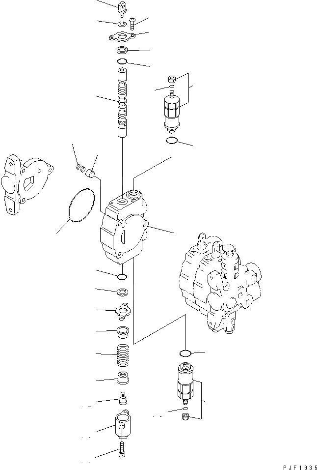 Схема запчастей Komatsu FD35 - УПРАВЛЯЮЩ. КЛАПАН (ВНУТР. ЧАСТИ) (/) (НАВЕСН. ОБОРУД СЕКЦ. БЛОК)    (-АКТУАТОР) (С -РАЗГРУЗ. КЛАПАН) ГИДРАВЛИКА