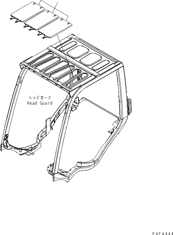 Схема запчастей Komatsu FD35A-17 - КРЫША COVER ЧАСТИ КОРПУСА И КАБИНА ОПЕРАТОРА