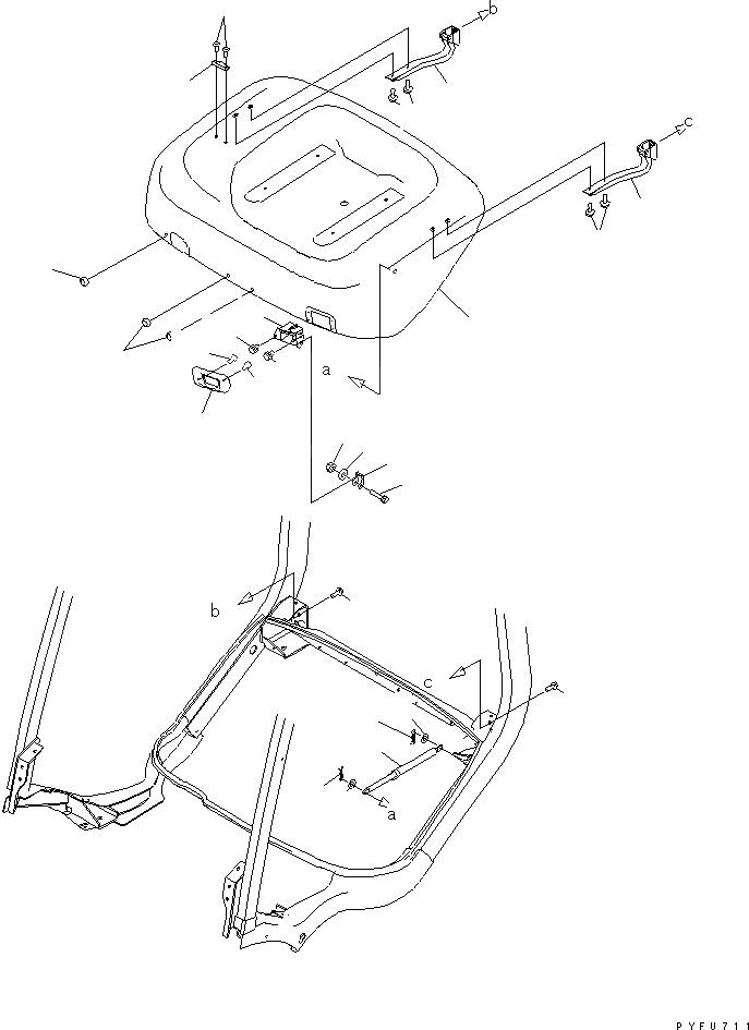 Схема запчастей Komatsu FD35Y - КРЫШКА ЧАСТИ КОРПУСА И КАБИНА ОПЕРАТОРА