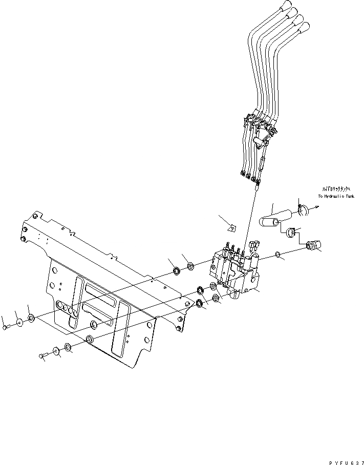 Схема запчастей Komatsu FD40-10-US - 4-Х СЕКЦИОНН. УПРАВЛЯЮЩ. КЛАПАН И ЭЛЕМЕНТЫ КРЕПЛЕНИЯ (С PORT РАЗГРУЗ. КЛАПАН(ON 3 И 4 КЛАПАНS)) ГИДРАВЛИКА