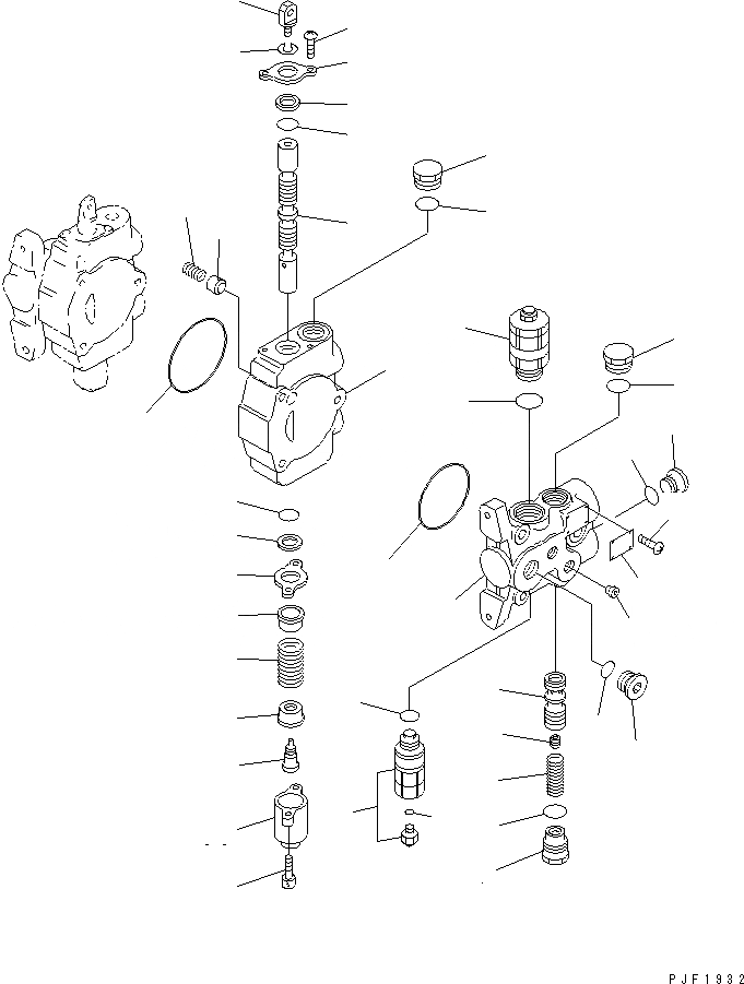 Схема запчастей Komatsu FD50A-7 - УПРАВЛЯЮЩ. КЛАПАН (ВНУТР. ЧАСТИ) (/) (ВХОДН. SECTION И LIFT СЕКЦ. БЛОК) ГИДРАВЛИКА