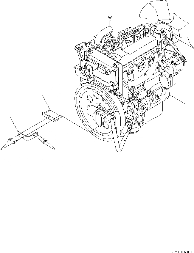 Схема запчастей Komatsu FD50A-10 - ДВИГАТЕЛЬ БЛОК (EC СПЕЦ-Я.) КОМПОНЕНТЫ ДВИГАТЕЛЯ