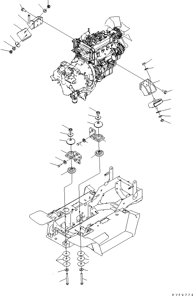 Схема запчастей Komatsu FD70-10-US - КРЕПЛЕНИЕ ДВИГАТЕЛЯ КОМПОНЕНТЫ ДВИГАТЕЛЯ