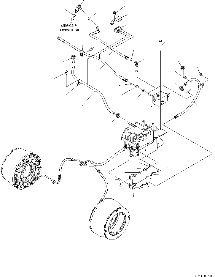 Схема запчастей Komatsu FD70-10-US - ТОРМОЗНАЯ ГИДРОЛИНИЯ (/) ТОРМОЗ. СИСТЕМА