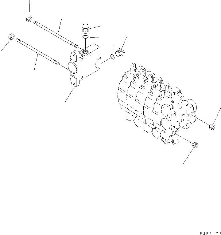 Схема запчастей Komatsu FD80-8-US - УПРАВЛЯЮЩ. КЛАПАН (ВНУТР. ЧАСТИ) (/) (ВЫПУСКН. SECTION И ПОПЕРЕЧНАЯ РУЛЕВ. ТЯГА)  (ДЛЯ 5-СЕКЦИОНН. КЛАПАН)(№8-) ГИДРАВЛИКА