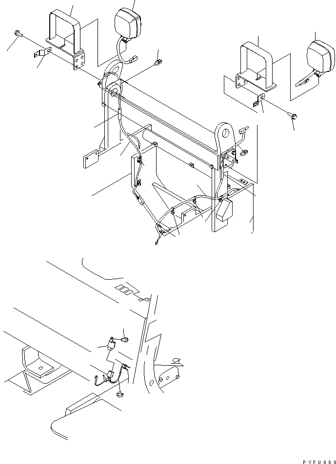 Схема запчастей Komatsu FD80-10-EC - BACK ASSIST ОСВЕЩЕНИЕ (ON ПОДЪЕМ КРЮК) (С ОСВЕЩЕНИЕ) (ЗАДН. INTERЗАКРЫТОГО ТИПА) ЭЛЕКТРИКА