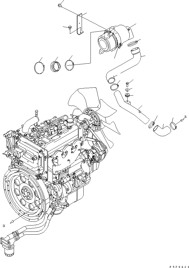 Схема запчастей Komatsu FD80-10-US - ВОЗДУХООЧИСТИТЕЛЬ (UL СПЕЦ-Я.) КОМПОНЕНТЫ ДВИГАТЕЛЯ