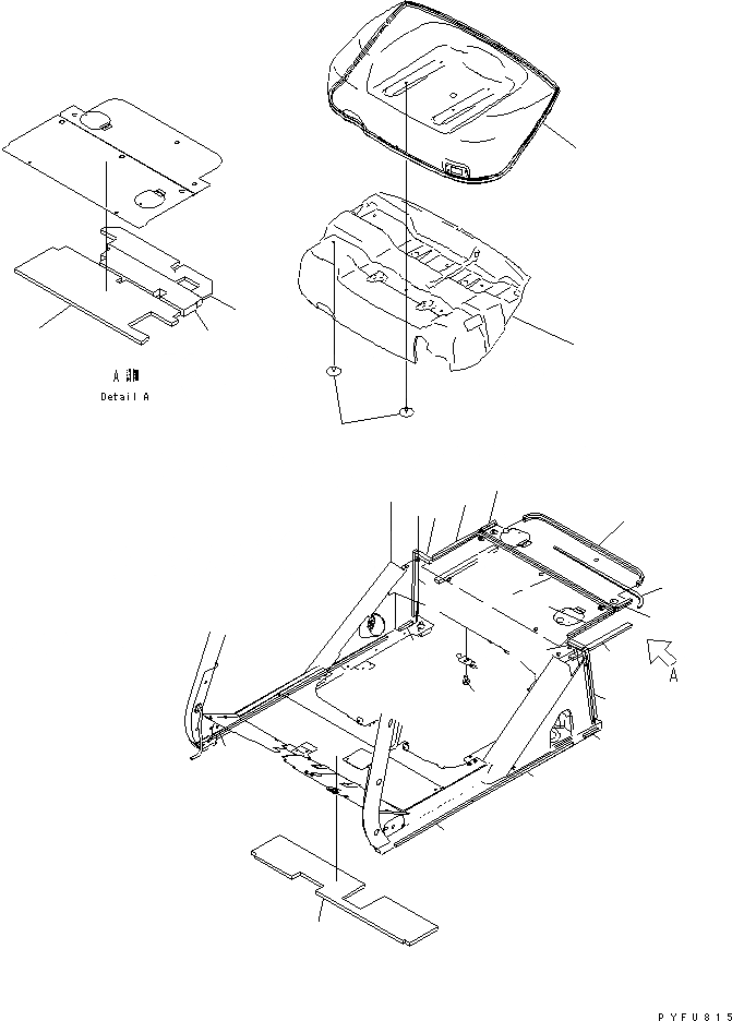 Схема запчастей Komatsu FD80-10-US - INSULATOR (UL СПЕЦ-Я.) ЧАСТИ КОРПУСА И КАБИНА ОПЕРАТОРА