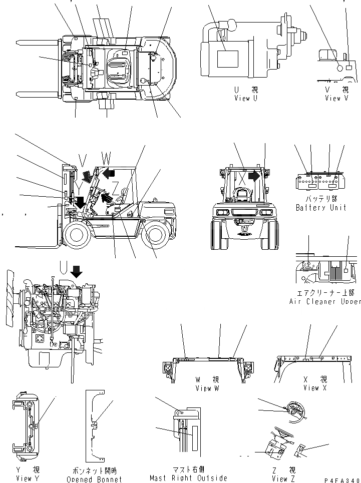 Схема запчастей Komatsu FD80-10-US - МАРКИРОВКА (UL СПЕЦ-Я.) МАРКИРОВКА