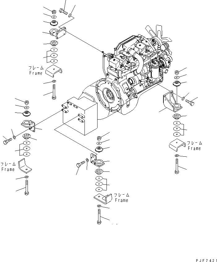 Схема запчастей Komatsu FD80-8 - КРЕПЛЕНИЕ ДВИГАТЕЛЯ КОМПОНЕНТЫ ДВИГАТЕЛЯ