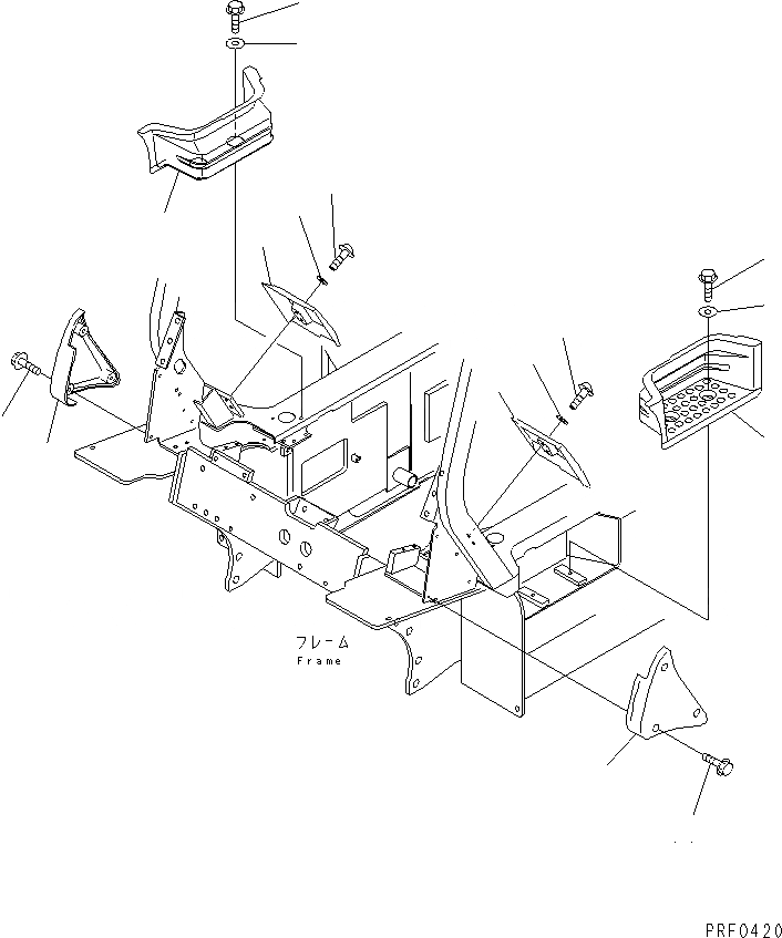 Схема запчастей Komatsu FG18H-EC - СТУПЕНИ COVER(№-) ЧАСТИ КОРПУСА И КАБИНА ОПЕРАТОРА