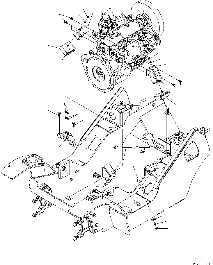 Схема запчастей Komatsu FG20 - КРЕПЛЕНИЕ ДВИГАТЕЛЯ КОМПОНЕНТЫ ДВИГАТЕЛЯ