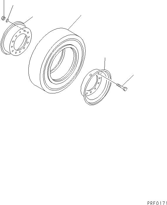 Схема запчастей Komatsu FG20H-25H-14-EC - ПЕРЕДН. КОЛЕСА (7.--PR) (ELASTIC ПОДУШКИ) ПЕРЕДН. И ЗАДН. КОЛЕСА