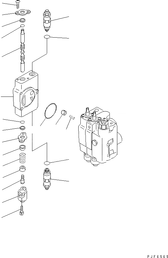 Схема запчастей Komatsu FG20L - УПРАВЛЯЮЩ. КЛАПАН (ВНУТР. ЧАСТИ) (/) (ДЛЯ 3-Х СЕКЦИОНН. КОНТРОЛЬН. КЛАПАН) (С PORT РАЗГРУЗ. КЛАПАН) ГИДРАВЛИКА